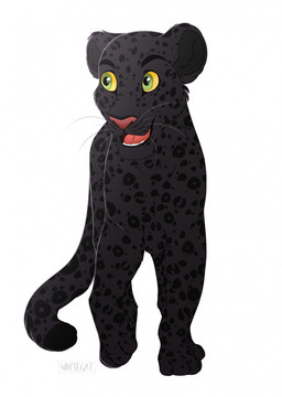 ambiguous_gender black_body black_fur fangs feral fur green_eyes happy markings melanistic open_mouth paws quadruped simple_background smile solo spots spotted_body spotted_fur tail teeth walking whiskers young young_ambiguous young_feral whitecat jumwo felid leopard mammal pantherine digital_drawing_(artwork) digital_media_(artwork) full-length_portrait hi_res portrait signature