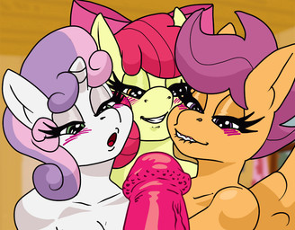 anthro anthrofied bedroom_eyes big_penis bite biting_lip biting_own_lip blush blush_lines breasts collaborative collaborative_fellatio collaborative_oral collaborative_sex curtains excited eyelashes fellatio female first_person_view fur genitals green_eyes group hair half-closed_eyes happy horn inside looking_at_genitalia looking_at_penis male male_pov multicolored_hair narrowed_eyes oral orange_body orange_ears orange_eyes orange_fur orange_wings penile penis pink_hair pink_ribbon purple_eyes purple_hair red_hair ribbons seductive self_bite sex teeth throbbing throbbing_penis tongue two_tone_hair white_body white_ears white_fur white_horn window wings yellow_body yellow_ears yellow_fur young young_anthro charliepops friendship_is_magic hasbro my_little_pony mythology apple_bloom_(mlp) cutie_mark_crusaders_(mlp) scootaloo_(mlp) sweetie_belle_(mlp) earth_pony equid equine horse mammal mythological_creature mythological_equine pegasus pony unicorn 2023 animated digital_media_(artwork) loop