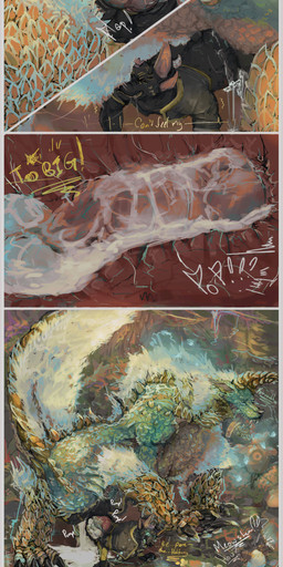 anal anal_penetration animal_genitalia anthro anus blue_sclera bodily_fluids butt claws cloaca clothing cum cum_drip cum_in_ass cum_inside cum_pool dripping duo egg erection feral fur genital_fluids genitals horn internal knot knotting male male/male male_penetrated male_penetrating male_penetrating_male multi_eye penetration penis plap pregnant pregnant_male saliva saliva_string scales sex tail tattoo teeth tongue artjackal capcom european_mythology monster_hunter mythology gala_(artjackal) animal_humanoid anubian_jackal canid canid_humanoid canine canine_humanoid canis demon demon_humanoid dragon fanged_wyvern humanoid hybrid jackal jackal_humanoid mammal mammal_humanoid mythological_creature mythological_scalie scalie western_dragon wyvern zinogre absurd_res hi_res