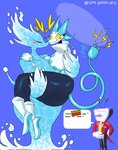 anthro big_breasts big_butt blue_hair blush breasts butt clothed clothed_anthro clothing duo female female/female fully_clothed fully_clothed_anthro hair huge_breasts machine nipple_outline thick_thighs water water_body yellow_eyes yanisp5 deltarune undertale_(series) miss_mizzle tasque_manager tenna_(deltarune) darkner elemental_creature elemental_humanoid felid feline humanoid mammal mizzle_(deltarune) robot robot_anthro water_creature hi_res