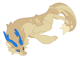 ambiguous_gender antlers blue_antlers blue_eyes butt_tuft cheek_tuft facial_tuft feral fur horn neck_tuft pupils simple_background smile solo tail tan_body tan_fur tuft unsigned white_background white_pupils corzh77 mythology dragon furred_dragon furred_scalie mythological_creature mythological_scalie scalie full-length_portrait hi_res portrait