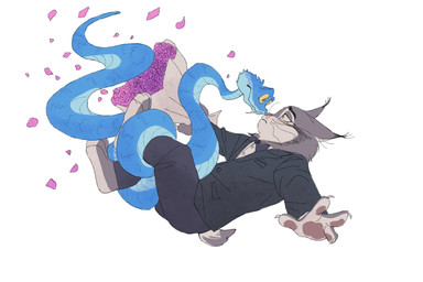 anthro barefoot bouquet clothing duo feet feral flower male male/male necktie nose_to_nose pawpads plant simple_background suit white_background osdmn123 disney zootopia gary_de'snake pawbert_lynxley canada_lynx felid feline lynx mammal pit_viper reptile scalie snake viper 3:2 hi_res