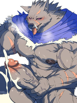 anthro balls big_balls big_muscles big_pecs big_penis bodily_fluids breath cum cumshot ejaculation erection genital_fluids genitals humanoid_genitalia humanoid_penis male masturbation muscular muscular_male nude nude_male pecs penis pubes solo sweat vein veiny_muscles veiny_penis hatake elden_ring fromsoftware blaidd_(elden_ring) canid canine canis mammal wolf hi_res
