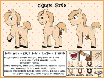 animal_genitalia animal_penis balls border equine_genitalia equine_penis feral genitals hooves male orange_border penis solo text flamingazalea hasbro my_little_pony earth_pony equid equine horse mammal pony 4:3 english_text hi_res model_sheet