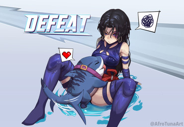 afterimage armband big_breasts biped black_hair blue_body blue_boots blue_clothing blue_eyes blue_footwear blue_gloves blue_handwear blue_leotard blue_tail boots breasts clothed clothed_female clothed_human clothing collar dorsal_fin duo ear_piercing ear_ring emanata eyes_closed female feral fin fingerless_gloves footwear frustration_cloud gloves hair handwear happy heart_symbol hoop_ear_ring larger_female larger_human legband legwear leotard long_hair looking_down looking_down_at_partner male motion_lines mouth_closed multicolored_body open_mouth piercing pink_collar pink_tongue plantigrade quadruped ring_piercing sex sharp_teeth shoes size_difference smaller_feral smaller_male speech_bubble spread_legs spreading tail tail_fin tail_motion tailwag teeth text thigh_boots thigh_highs thighband tongue tongue_out two_tone_body water wet_hair white_body white_text afrotunaart marvel marvel_rivals jeff_the_land_shark psylocke aquatic fish human land_shark_(species) mammal shark 2025 absurd_res artist_name english_text hi_res