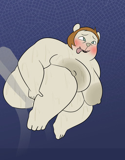 ahegao anthro big_breasts blush bodily_fluids breasts clothing female female_focus female_penetrated huge_breasts looking_pleasured male male/female male_penetrating male_penetrating_female nipples obese obese_anthro obese_female overweight overweight_anthro overweight_female penetration penile penile_penetration sex solo_focus sweat tongue tongue_out vaginal vaginal_penetration oxkingky casey_(oxkingky) bear mammal 2026