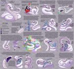 absorption_vore anthro body_outline coiling duo energy_drain female female_pred feral hypnosis looking_at_viewer male male_prey mind_control neck_bulge oral_vore soft_vore stretched_throat text vore scott_calico opal_(scott_calico) canid mammal python reptile scalie snake english_text hi_res model_sheet