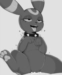 bedroom_eyes bodily_fluids collar cum cum_in_pussy cum_inside dripping eyelashes female feral genital_fluids genitals heart_symbol looking_pleasured lying narrowed_eyes on_back paws pussy quadruped saliva saliva_drip seductive simple_background solo sweat teeth tongue tongue_out arteficialtrees nintendo pokemon eeveelution generation_2_pokemon pokemon_(species) umbreon hi_res monochrome