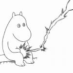 ambiguous_gender anthro biped electricity lightning simple_background sitting solo what white_background unknown_artist the_moomins moomin 1:1 animated black_and_white high_framerate low_res monochrome short_playtime