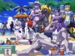 anthro beach clothed clothing cooler detailed_background female group horn male membrane_(anatomy) membranous_wings on_towel outside product_placement sand seaside sitting skimpy sky standing swimwear tail towel water wings koi_(artist) coca-cola pandemonium_company pixiv_project canid canine canis cheetah demon felid feline hybrid lagomorph leporid mammal rabbit wolf 4:3