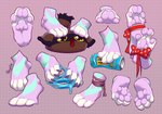 4_toes akysha ambiguous_gender anklet anthro bow_ribbon claws claws_out feet felid feline foot_fetish foot_focus foot_play foot_shot hi_res hunter_slime jewelry liquid mammal monster_energy monster_energy_can nails pawpads paws pink_pawpads red_ribbon ribbons simple_background slime_(slime_rancher) slime_rancher solo solo_focus stepping sticky toes