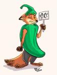 2017 anthro caliosidhe canid canine clothed clothing disney fox fur male mammal nick_wilde reaction_image red_fox solo true_fox zootopia