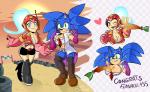 alcohol anthro anthrofied beverage big_breasts blue_body blue_fur breasts cleavage clothed clothing cosplay crossgender duo female food fur heart_symbol machine mtf_crossgender navel tire wet missphase capcom mega_man_(series) sega sonic_the_hedgehog_(series) dr._eggman dr._wily mega_man_(character) sonic_the_hedgehog eulipotyphlan hedgehog mammal robot 2015 crossover