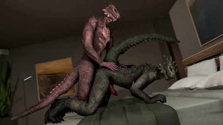 3_toes 5_fingers all_fours anal anal_penetration anthro anthro_on_anthro ass_up bed blue_eyes doggystyle duo feet fingers from_behind_position furniture genitals green_body green_scales hand_on_back hand_on_butt inside long_tail male male/male male_penetrated male_penetrating male_penetrating_male multiple_angles on_bed penetration penis red_body red_penis red_scales scales sex sharp_teeth tail teeth toes gonzo0o microsoft the_elder_scrolls argonian scalie 16:9 2017 3d_(artwork) 3d_animation animated compression_artifacts digital_media_(artwork) hi_res loop no_sound short_playtime source_filmmaker_(artwork) video widescreen