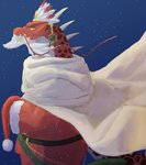 anthro beard christmas_clothing christmas_headwear clothing costume facial_hair hat headgear headwear holidays kemono male night outside red_body santa_costume santa_hat solo 581rsiy christmas lifewonders tokyo_afterschool_summoners itzamna_(tas) iguana iguanid lizard reptile scalie 2020 hi_res