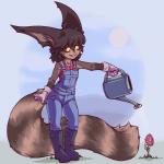 1:1 2018 absurd_res anthro big_ears biped boots cheek_tuft chest_tuft clothed clothing cute_fangs digital_media_(artwork) felid female flower footwear front_view full-length_portrait fully_clothed gloves handwear hi_res holding_object knee_boots long_tail mammal overalls plagueofgripes plant portrait red_eyes simple_background smile solo standing tailypo tuft watering_can weysa_(plagueofgripes) yellow_sclera

Rating: Safe
Score: 21
User: JAKXXX3
Date: July 21, 2018