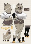 alpaca anthro big_breasts black_arms black_body black_skin bottomless breasts brown_body brown_ears brown_face brown_skin camelid clothed clothing cloven_hooves eyewear female feral fur ginger_(snow_angel) glasses grey_body grey_ears grey_face grey_skin hair hi_res hooves huge_breasts mammal model_sheet mouth_closed multicolored_body multicolored_skin round_glasses smile snow_angel_(artist) solo tan_body tan_fur tan_hair thick_thighs translucent translucent_clothing translucent_topwear two_tone_body two_tone_skin yellow_eyes