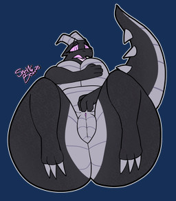 anthro big_breasts big_butt breasts butt female genitals overweight slightly_chubby solo tail vulva snekkobean microsoft minecraft mojang mythology xbox_game_studios jean_(minecraft) dragon ender_dragon mythological_creature mythological_scalie scalie 2025 alpha_channel digital_media_(artwork) hi_res