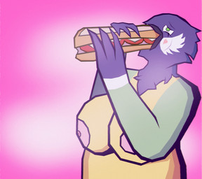 anthro areola biped blush breasts female female_anthro food food_fetish holding_food holding_object looking_pleasured mature_female meatball_sub nipples open_mouth sandwich_(food) submarine_sandwich suggestive suggestive_food hot_knives dawn_solaris_(hot_knives) avian bird great_tit oscine passerine tit_(bird) hi_res