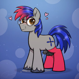 animal_genitalia animal_penis balls blue_hair blush bodily_fluids brown_eyes clothing equine_genitalia equine_penis eyewear fetlocks footwear fur genital_fluids genitals glasses grey_body grey_fur hair hair_dye heart_symbol looking_at_viewer male peeing peeing_on_ground penis penis_tip red_clothing red_footwear red_socks simple_background socks solo urine urine_on_ground selenophile friendship_is_magic hasbro my_little_pony aerial_ace earth_pony equid equine horse mammal pony absurd_res hi_res