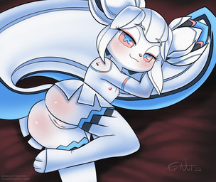 anthro armwear bedroom_eyes big_iris big_tail bottomwear butt clothed clothing elbow_gloves eyebrows female flat_chested genitals gloves hair handwear legwear looking_at_viewer lying machine mostly_nude narrowed_eyes nipples no_underwear on_side pink_eyes pink_nose pose pupils seductive skirt smile solo stockings tail thigh_highs thin_calves unusual_pupils upskirt vulva white_body white_hair furnut krita_(copyright) kiki_the_cyber_squirrel android mammal robot rodent sciurid tree_squirrel 2022 absurd_res digital_media_(artwork) hi_res krita_(artwork)