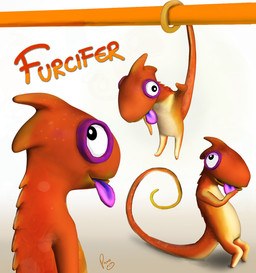 anthro fur gradient_body male male_anthro open_mouth orange_body orange_tail purple_tongue simple_background solo tail tongue tongue_out yellow_body yellow_fur pandapaco furcifer scalie 3d_(artwork) digital_media_(artwork) hi_res