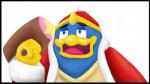 anthro black_border blue_body blue_eyes border clothing half-closed_eyes hammer handwear hat headgear headwear male mittens narrowed_eyes open_mouth open_smile simple_background smile solo star tools white_background asmallone kirby_(series) nintendo king_dedede avian bird penguin 16:9 widescreen