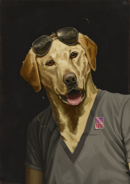 anthro brown_eyes brown_nose clothed clothing eyewear front_view fully_clothed fur male realistic realistic_anthro shirt solo sunglasses t-shirt topwear yellow_body yellow_fur jacob_briggs bojack_horseman netflix mr._peanutbutter bird_dog canid canine canis domestic_dog hunting_dog labrador mammal retriever 2015 absurd_res digital_media_(artwork) digital_painting_(artwork) half-length_portrait hi_res painting_(artwork) portrait
