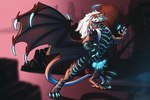 corruption feral glowing glowing_eyes knot male mane mind_control raining ridges solo spines tail takeover transformation villainous kardinaluz mythology teryx teryx_commodore xanithar demon dragon mythological_creature mythological_scalie scalie 3:2 hi_res