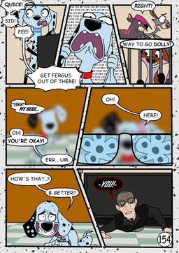 dialogue female feral male speech_bubble text redundantmodule 101_dalmatian_street 101_dalmatians disney alfred_bright big_fee_(101_dalmatians) dolly_(101_dalmatians) dylan_(101_dalmatians) fergus_(101_dalmatians) sid_(101_dalmatians) canid canine canis dalmatian domestic_dog fox human mammal murid murine rat red_fox rodent sciurid tree_squirrel true_fox comic english_text hi_res