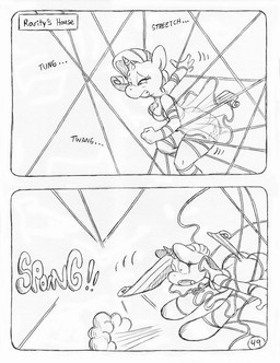 anthro bdsm big_butt bondage bound breasts butt clothing cutie_mark eyelashes female horn horn_jewelry horn_ring inhibitor_ring jewelry magic_inhibitor magic_suppression onomatopoeia panties partially_clothed_anthro partially_clothed_female ring_(jewelry) solo sound_effects stuck text text_box thread translucent translucent_clothing underwear unicorn_horn wrapped_up circe_(artist) friendship_is_magic hasbro my_little_pony mythology rarity_(mlp) equid equine mammal mythological_creature mythological_equine unicorn comic english_text traditional_media_(artwork)