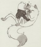 ambiguous_gender anthro clothed clothing duo fur open_mouth simple_background smile tail teeth toddler white_body white_fur young lynxfurr adventure_time cartoon_network cake_the_cat finn_the_human domestic_cat felid feline felis human mammal graphite_(artwork) hi_res traditional_media_(artwork)