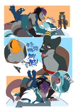 anthro anthro_on_anthro anthro_penetrated anthro_penetrating anthro_penetrating_anthro balls bed bedroom_sex black_body black_fur black_penis blue_eyes blush bodily_fluids bound breasts chastity_cage chastity_device claws cuck_chair cuckold cum cum_in_vagina cum_inside dialogue erection eyewear feet female female_penetrated finger_claws forced forced_to_watch fur furniture genital_fluids genitals glasses gold_(metal) gold_chastity_cage gold_chastity_device group hair heart_symbol leaking_cum leaking_precum long_tail looking_at_another male male/female male_penetrating male_penetrating_female metal_chastity_cage moan nude onomatopoeia panties_on_floor penetration penile penile_penetration penis penis_in_vagina precum purple_hair rectangular_glasses sex sitting soles solid_chastity_cage sound_effects tail teal_body teal_fur text tongue tongue_out trio underwear_on_floor vaginal vaginal_penetration vulva wearing_chastity_cage wearing_chastity_device white_hair yellow_eyes smutzkii mythology american_opossum canid canine canis dragon jackal mammal marsupial mythological_creature mythological_scalie reptile scalie character_request comic english_text hi_res