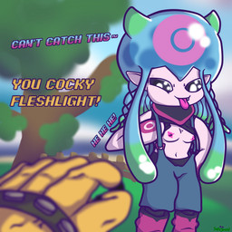anthro areola braided breasts clothed clothing clothing_lift female fence flashing flashing_breasts nipples not_furry offscreen_character overalls plant small_breasts smile solo taunting teasing tentacles text tongue tongue_out topwear tree safeguardvivi bandai_namco digimon molly_(safeguardvivi) animal_humanoid aquatic aquatic_humanoid cnidarian cnidarian_humanoid digimon_(species) humanoid jellyfish jellyfish_humanoid jellymon leomon medusozoan medusozoan_humanoid 1:1 2024 artist_name digital_drawing_(artwork) digital_media_(artwork) english_text signature