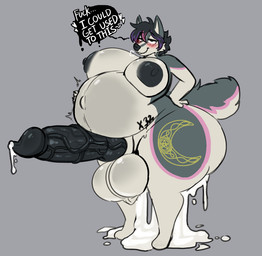 after_sex anthro balls big_balls big_breasts big_penis blush bodily_fluids breasts cum dialogue erection excessive_cum excessive_genital_fluids genital_fluids genitals grey_background gynomorph heart_symbol huge_balls huge_breasts huge_penis hyper hyper_balls hyper_breasts hyper_genitalia hyper_penis intersex knot leaking_cum looking_pleasured nipples penis pregnant pregnant_anthro pregnant_gynomorph pregnant_intersex scrotum_flap simple_background solo speech_bubble tail text thick_thighs vein veiny_knot veiny_penis wide_hips commanderthings taya_(taya_fluff) canid canine canis domestic_dog husky mammal nordic_sled_dog spitz english_text hi_res
