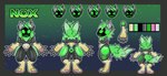 claws fur green_body green_eyes green_fur green_light green_tail machine male mint_fur pawpads pink_ears pink_toes solo tail tan_body tan_fur sandyarty21_(artist) nox_(noxproto) humanoid protogen absurd_res hi_res model_sheet