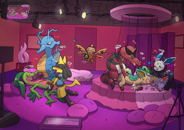 abdominal_scar anal anal_penetration anthro bed being_watched big_dom_small_sub blue_body bodily_fluids camera claws cum cum_inside detailed_background doggystyle dominant door facial_scar feral from_behind_position furniture genital_fluids genitals green_body grey_body group group_sex growling heart_symbol hotel hotel_room inside lights looking_at_another love_hotel lying male male/male male_penetrated male_penetrating male_penetrating_male moan movie_set on_back on_bed on_front oral oral_penetration orgy penetration penile penile_penetration penile_size_difference penis_in_ass penis_in_mouth pillow plant porn_studio recording red_body room_divider scar sculpture sex size_difference sound_effects statue studio table threesome trio video_camera yellow_body argon_vile fakemon nintendo pokemon pokemon_insurgence fan_character drone_rotom eevee eeveelution generation_1_pokemon generation_2_pokemon generation_3_pokemon generation_4_pokemon generation_5_pokemon grovyle kingdra krookodile leafeon lucario mega_eevee_(pokemon_insurgence) mega_evolution pokemon_(species) rotom shiny_pokemon absurd_res hi_res