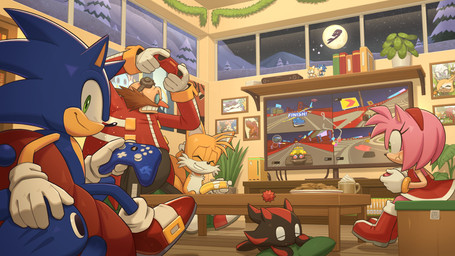 anthro bean_chair book controller electronics female game_console game_controller male picture_frame plant snow television deegeemin idw_publishing nights_into_dreams sega sonic_the_hedgehog_(comics) sonic_the_hedgehog_(idw) sonic_the_hedgehog_(series) amy_rose dr._eggman miles_prower nights_(nights_into_dreams) sonic_the_hedgehog tangle_the_lemur whisper_the_wolf canid canine canis chao_(sonic) eulipotyphlan fox hedgehog human lemur mammal primate strepsirrhine wolf absurd_res hi_res