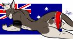 anthro australian_flag biceps big_muscles biped butt clothing flag lying male muscular muscular_anthro muscular_male on_front side_view solo tattoo underwear bgn sydney_o'connell kangaroo macropod mammal marsupial 2014 digital_media_(artwork)