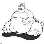 belly big_belly fat_legs feet flabby lips male moobs morbidly_obese multi_eye navel obese overweight small_feet solo thick_lips bigshow metroid nintendo kraid kraig kraidmorph 1:1 hi_res monochrome