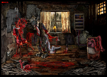 3_toes 4_fingers 4_missing_limbs 5_fingers amputation amputee anthro axe barrel black_body black_fur black_hair black_scales blood blood_on_clothing blood_on_face blood_splatter blue_eyes bodily_fluids bottomwear bound chain chained chair claws clothed clothed/nude clothing curtains death decapitation detailed_background disability dismemberment duo feet fingers floor forest fur furniture gore gore_focus grey_body grey_fur hair holding_object inner_ear_fluff inside knife lamp looking_at_another male male_death mane melee_weapon multicolored_body multicolored_fur multicolored_hair multicolored_scales nude open_mouth orange_eyes pants plant quadruple_amputee red_body red_hair red_scales scales severed_body_part severed_head severed_limb shirt sitting smile standing stripes tail toe_claws toes topwear trash tree tuft two_tone_body two_tone_fur two_tone_hair two_tone_scales wall_(structure) weapon whiskers window wire wood wood_floor jeffusherb mythology furx_(character) domestic_cat dragon felid feline felis hybrid mammal mythological_creature mythological_scalie scalie detailed digital_media_(artwork) pixel_(artwork)