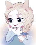 anthro clothed clothing female open_mouth simple_background solo ichthy0stega disney frozen_(disney) elsa_(frozen) domestic_cat felid feline felis fish mammal marine 2016