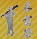 4_fingers 5_fingers 5_toes amputee apron apron_only barefoot beak chibi clothing crossed_legs disability eating eating_food exclamation_point eyes_closed featureless_face feet feral fingers food for_a_head holding_fish holding_food holding_mace holding_melee_weapon holding_object holding_weapon looking_away mace male melee_weapon missing_arm open_beak open_mouth pale_skin pattern_background simple_background simple_eyes sitting sitting_on_ground solo speech_bubble spiked_mace standing striped_background stripes toes weapon yellow_background yellow_beak yellow_stripes esotilin413 fear_&_hunger_2:_termina fear_and_hunger gull_bros animal_head animal_humanoid avian avian_humanoid bird bird_humanoid gull gull_humanoid humanoid lari larid larid_humanoid 2023 colored shaded