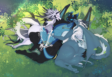 2_penises accessory anthro balls big_penis black_body blue_body bodily_fluids cock_ring countershade_torso countershading cum cum_on_balls cum_on_ground cum_on_hand cum_on_own_penis cum_on_penis cum_on_self ejaculation female furgonomic_piercing furgonomics genital_fluids genitals group handjob horn horn_jewelry horn_piercing humanoid_genitalia humanoid_penis jewelry looking_pleasured male male/female multi_genitalia multi_penis penile penis penis_accessory penis_jewelry piercing sex teasing trio white_body worship papri dreamworks european_mythology how_to_train_your_dragon mythology the_dragon_prince caeruleum luna_tenebris queen_zubeia dragon fury_(httyd) mythological_creature mythological_scalie night_fury scalie western_dragon absurd_res hi_res