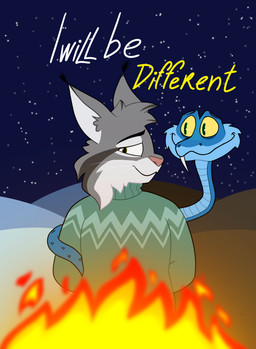 anthro blue_body blue_scales clothing desert duo fangs feral fire fur green_clothing green_sweater green_topwear grey_body grey_fur male pointy_ears sand scales snow sweater teeth topwear tundra yellow_eyes unknown_artist disney zootopia gary_de'snake pawbert_lynxley canada_lynx felid feline lynx mammal pit_viper reptile scalie snake viper absurd_res hi_res
