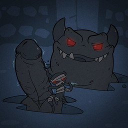 anthro duo extreme_size_difference genitals humanoid_genitalia humanoid_penis male male/male penis presenting presenting_penis size_difference argon_vile the_binding_of_isaac_(series) big_horn_(tboi) the_adversary demon 1:1 hi_res