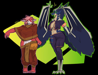 alternate_costume anthro biped black_clothing blue_body blue_scales bone breasts clothing clothing_swap duo female glowing glowing_eyes green_eyes green_flesh hair multicolored_body pink_hair red_body scales simple_background skeletal tan_body tan_scales white_body winged_arms wings yellow_eyes trueblue3d microsoft minecraft mojang xbox_game_studios aruna_the_phantom runa_(wrendog) aquatic fish phantom_(minecraft) scombrid scombriform tuna undead hi_res