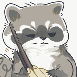black_eyes black_nose chibi chopsticks dot_eyes duo feral grey_body humanoid_hands simple_background simple_eyes solo_focus yencatx mammal procyonid raccoon 1:1 2022