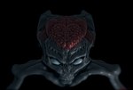 ambiguous_gender black_background creepy empty_eyes exposed_brain front_view glistening glistening_body not_furry simple_background solo teeth cinemamind alien humanoid martian 2014 bust_portrait digital_media_(artwork) digital_painting_(artwork) hi_res portrait zbrush_(artwork)