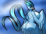 anthro anthrofied beak big_breasts big_butt blue_background blue_body blue_feathers breasts butt feathered_wings feathers female half-closed_eyes huge_breasts looking_at_viewer looking_back narrowed_eyes non-mammal_breasts nude open_mouth pokemorph raised_tail red_eyes side_boob simple_background smile solo tail tongue wings suddenhack nintendo pokemon articuno avian bird generation_1_pokemon legendary_pokemon pokemon_(species) 2016 absurd_res hi_res